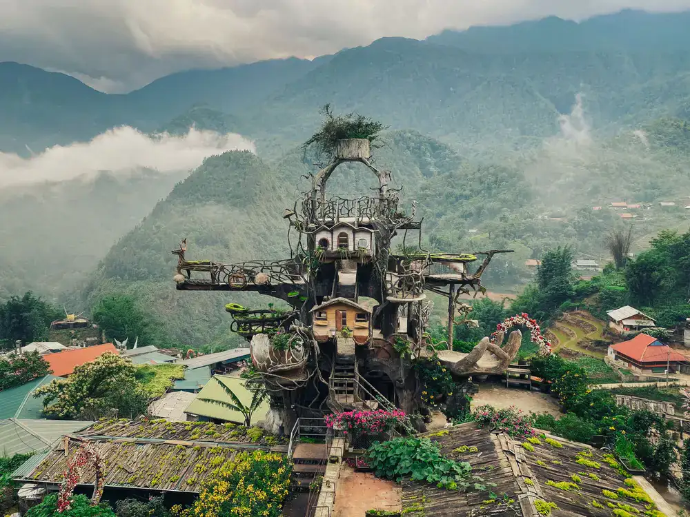 Detailed fantasy village environment rendered in a real-time engine