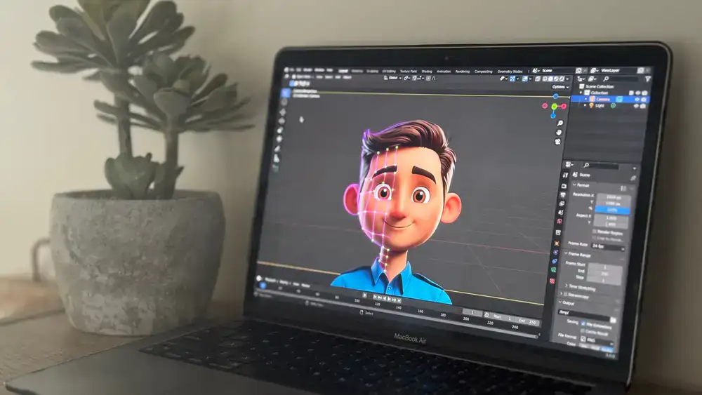 3D character artist working on a high-poly character sculpt